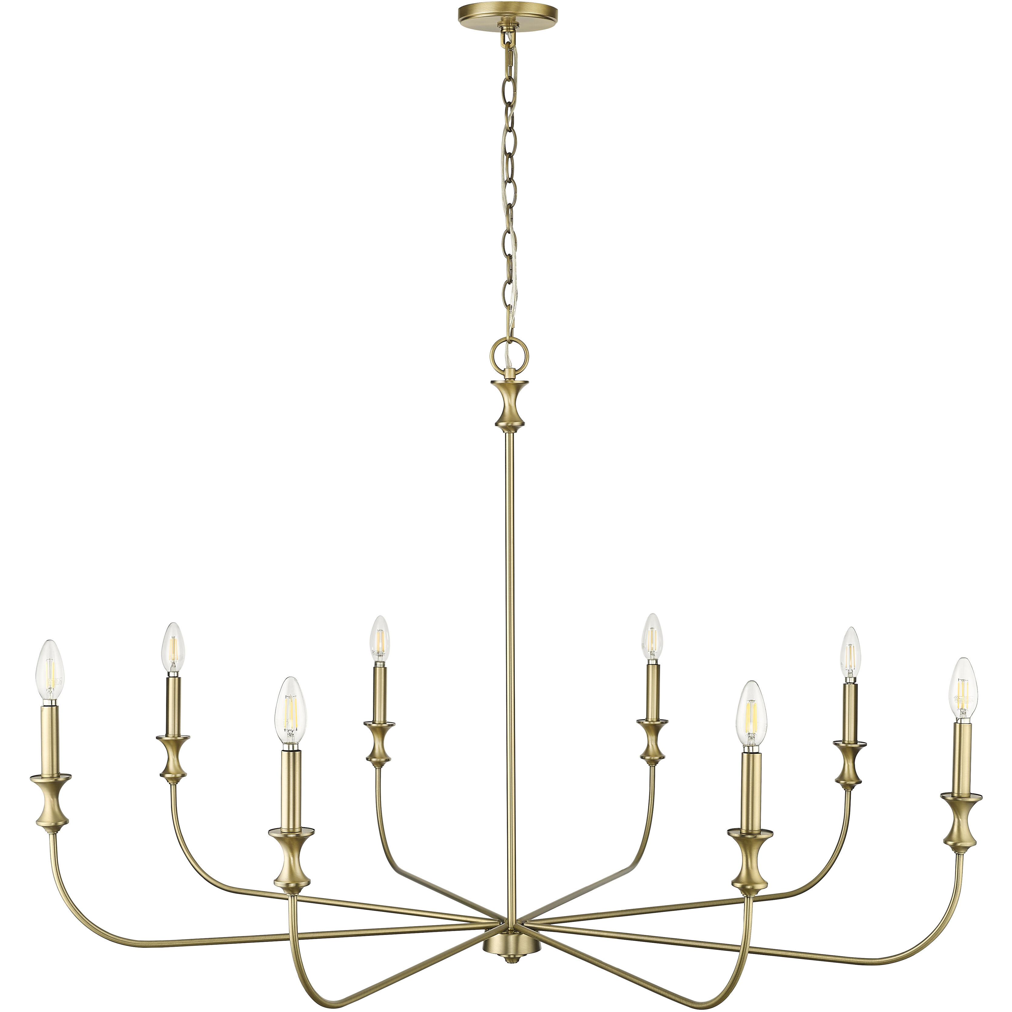 Savanne 8 Light 47.5 inch Vintage Brass Chandelier Ceiling Light